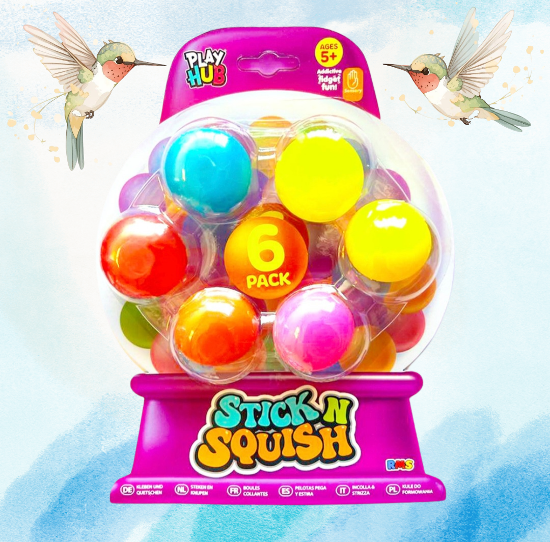 Stick and squish balls 6 pack